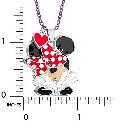Disney Minnie Mouse and Heart Polka Dot Bow Necklace