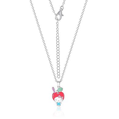 Sanrio Hello Kitty Café Apple Head 3D Enamel & Crystal Pendant Necklace, 16+2''