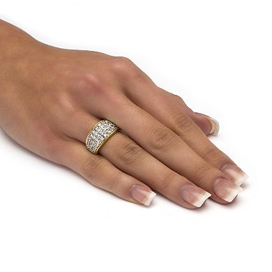 PalmBeach Jewelry 1.25 TCW Pave Cubic Zirconia Ring Gold-Plated