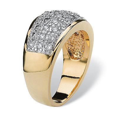 PalmBeach Jewelry 1.25 TCW Pave Cubic Zirconia Ring Gold-Plated