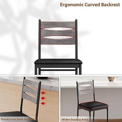 IDEALHOUSE 26 Inch Counter Height Bar Stools Set of 2 with Wood Back