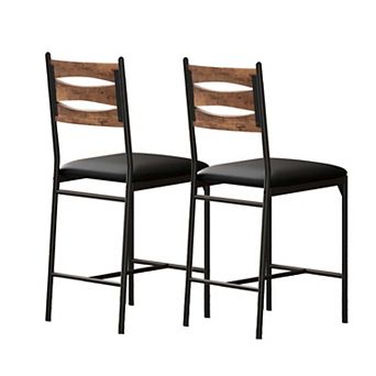 IDEALHOUSE 26 Inch Counter Height Bar Stools Set of 2 with Wood Back