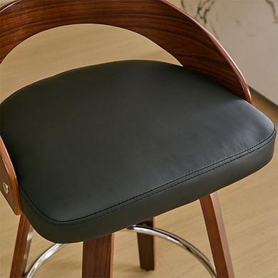 IDEALHOUSE Counter Height Swivel Bar Stools Set of 2 with Wood Legs