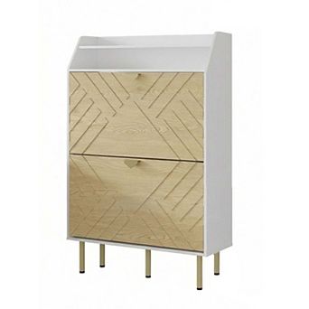 IDEALHOUSE 2-Door Shoe Storage Cabinet Slim Organizer 46Inch