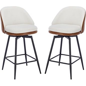 IDEALHOUSE 26 Inch Swivel Bar Stools Set of 2 with Double-Layer Upholstery