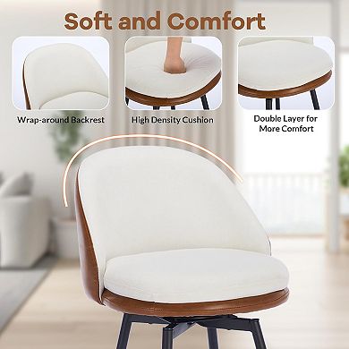 IDEALHOUSE 26 Inch Swivel Bar Stools Set of 2 with Double-Layer Upholstery