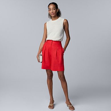 Women's Simply Vera Vera Wang Woven Belt Loop Shorts