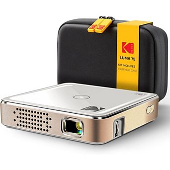 Kodak Luma 75 Ultra Mini Projector, Portable Pico Projector with Carrying Case (White)