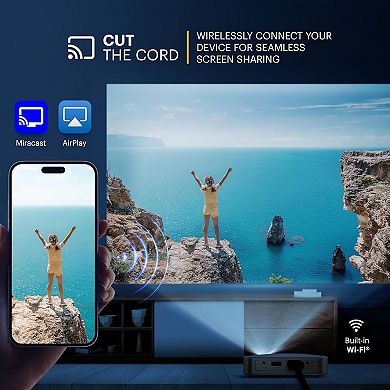 Kodak Luma 350 Smart Projector, Portable Pico Projector with 60" Screen, Case, Tripod & Remote