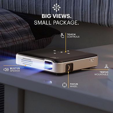 Kodak Luma 150 Pico Projector, Rechargeable Ultra Mini Projector with Travel Case & Tripod