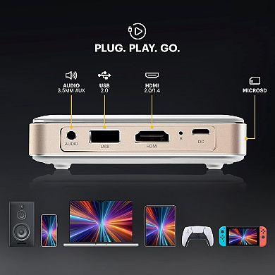 Kodak Luma 150 Pico Projector, Rechargeable Ultra Mini Projector w/60" Screen, Tripod & Case