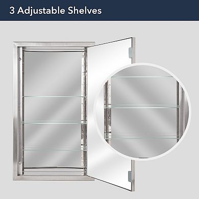 Head West Recessed Medicine Cabinet with 3 Adjustable Shelves