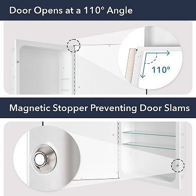 Head West Recessed Medicine Cabinet with 3 Adjustable Shelves