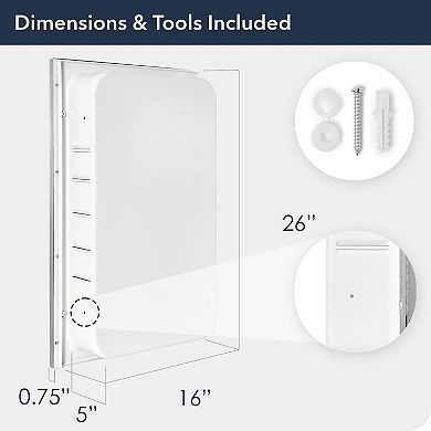 Head West Recessed Medicine Cabinet with 3 Adjustable Shelves