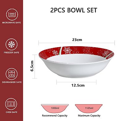 2-pcs Christmas Porcelain Bowl Set