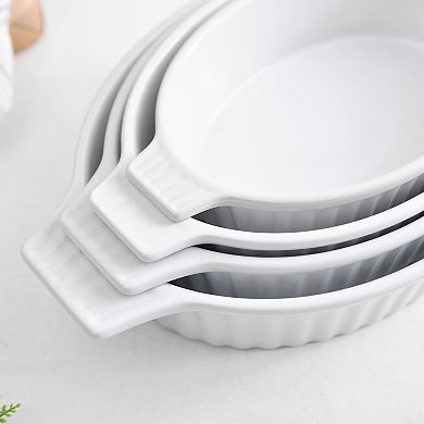 4-piece Porcelain Bakeware Set, Cake Pan, Casserole Dish, Oven Dish