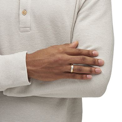 PalmBeach Jewelry Men's 1/10 TCW Round Cubic Zirconia 18k Gold Plated Silver Wedding Band Ring