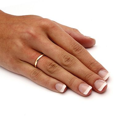 PalmBeach Jewelry Gold-Plated Sterling Silver Wedding Band (2.5mm)