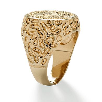 PalmBeach Jewelry Men's Gold-Plated American Eagle Coin Replica Nugget-Style Ring