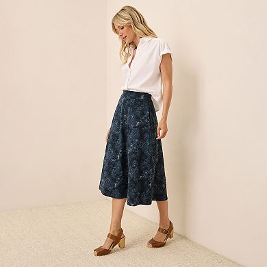 Fit & Flare Midi Skirt
