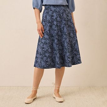 Fit & Flare Midi Skirt