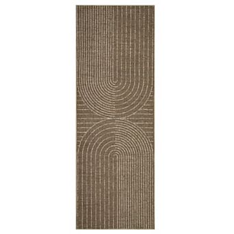 Modern Rainbow Easy Jute Area Rugs, Washable Natural Contemporary Indoor Outdoor Carpet