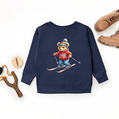 Skiing Bear Watercolor - Youth Graphic Sweatshirt