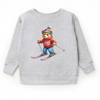 Skiing Bear Watercolor - Youth Graphic Sweatshirt