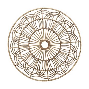 Sagebrook Home Wicker, 36", Round Wall Accent, Brown