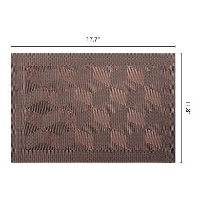 Placemats Set of 6 Placemats for Dining Kitchen Table Decor with Quadrangular Pattern 17.7*11.8 inch