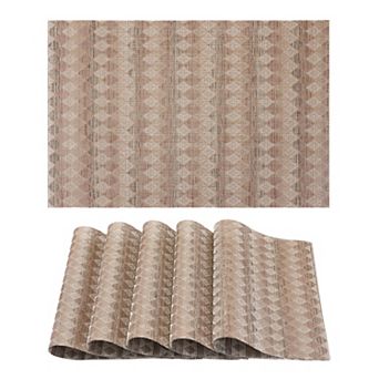 Set of 6 Placemats with Pattern for Dining Table Decor Washable Kitchen Table Mat 17.7*11.8 inch