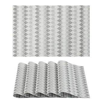 Set of 6 Placemats with Pattern for Dining Table Decor Washable Kitchen Table Mat 17.7*11.8 inch