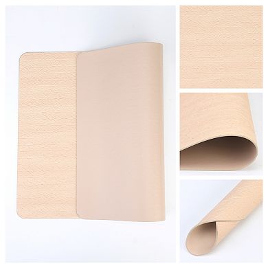 6 Sets Leather Placemats for Kitchen Dining Table Decor Imitation Weaving Table Mat 17.7*11.8 inch