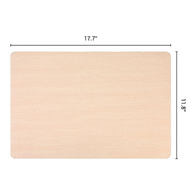 6 Sets Leather Placemats for Kitchen Dining Table Decor Imitation Weaving Table Mat 17.7*11.8 inch