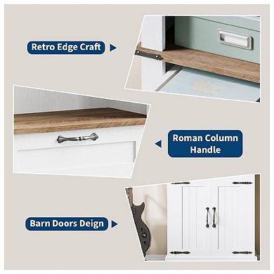 Bookcase with Drawer & Doors - 6-Tier Large Floor Standing Bookshelf