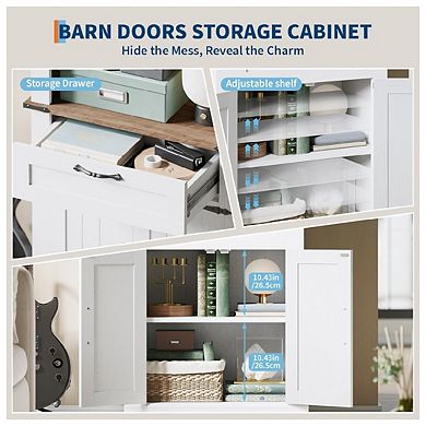 Bookcase with Drawer & Doors - 6-Tier Large Floor Standing Bookshelf