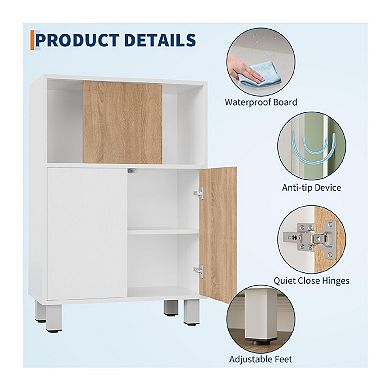 Kitchen Buffet Sideboard Cabinet - Wooden Storage for Bathroom & Kitchen