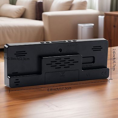 Voice Wake-Up Alarm Clock, Large LED Display, Dual Alarms, USB Charging Ports 6.8"x0.9"x2.6"