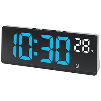 Voice Wake-Up Alarm Clock, Large LED Display, Dual Alarms, USB Charging Ports 6.8"x0.9"x2.6"