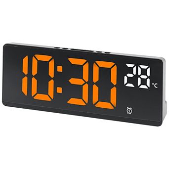 Voice Wake-Up Alarm Clock, Large LED Display, Dual Alarms, USB Charging Ports 6.8"x0.9"x2.6"