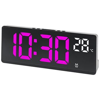 Voice Wake-Up Alarm Clock, Large LED Display, Dual Alarms, USB Charging Ports 6.8"x0.9"x2.6"