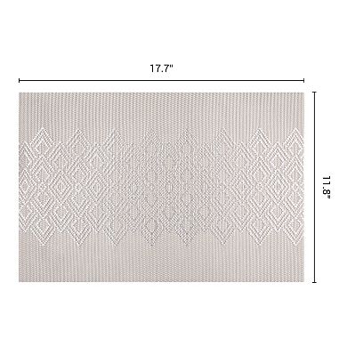 Farmhouse Placemats Set of 6 Placemats for Dining Table Decor with Rhombic Pattern 17.7*11.8 inch