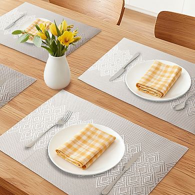 Farmhouse Placemats Set of 6 Placemats for Dining Table Decor with Rhombic Pattern 17.7*11.8 inch