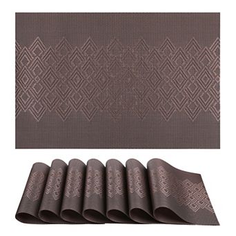 Farmhouse Placemats Set of 6 Placemats for Dining Table Decor with Rhombic Pattern 17.7*11.8 inch