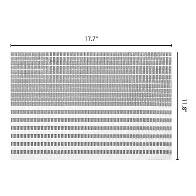 6 Sets Placemats for Kitchen Dining Table Decor Table Placemats with Stripe Pattern 17.7*11.8 inch