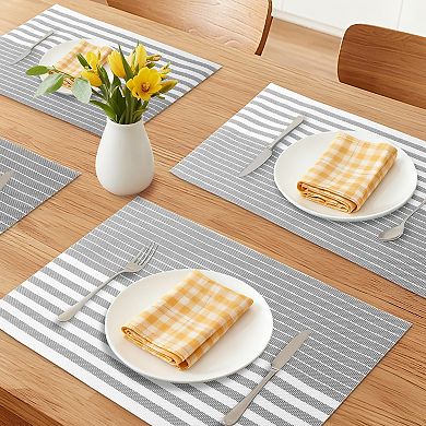 6 Sets Placemats for Kitchen Dining Table Decor Table Placemats with Stripe Pattern 17.7*11.8 inch