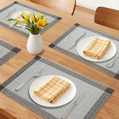 Set of 6 Placemats for Dining Table Decor Indoor Outdoor Washable Kitchen Table Mat 17.7*11.8 inch