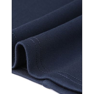Cowl Neck Dress for Women's Cap Sleeve Stretch Work Bodycon Pencil Dresses with Belted