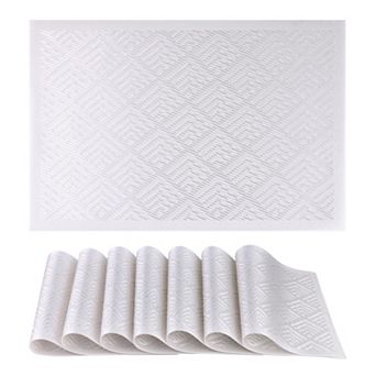 Placemats Set of 6 Placemats for Dining Decor Table Mat with Fish Scale Pattern 17.7*11.8 inch