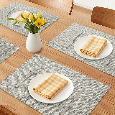 Farmhouse Placemats Set of 8 for Dining Table Decor Kitchen Table Mat with Pattern 17.7*11.8 inch